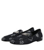 Dolce & Gabbana Blue Logo Cotton Loafers Formal Dress Shoes