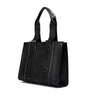Chloé Black Woody Embroidered Logo Leather Medium Tote Bag