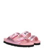 Palm Angels Pink Leather Slippers Sandals