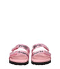 Palm Angels Pink Leather Slippers Sandals