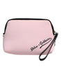 Dolce & Gabbana Pink Solid Nylon DG Logo Print Clutch Zip Borse Pouch Bag