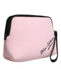 Dolce & Gabbana Pink Solid Nylon DG Logo Print Clutch Zip Borse Pouch Bag