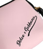 Dolce & Gabbana Pink Solid Nylon DG Logo Print Clutch Zip Borse Pouch Bag