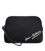 Dolce & Gabbana Black Solid Nylon DG LogoPrint Clutch Zip Borse Pouch Bag