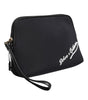 Dolce & Gabbana Black Solid Nylon DG LogoPrint Clutch Zip Borse Pouch Bag
