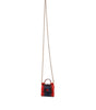 Dolce & Gabbana Red Blue Leather Sicily Crossbody Chain SatchelBorse Bag