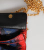 Dolce & Gabbana Red Blue Leather Sicily Crossbody Chain SatchelBorse Bag