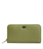 Dolce & Gabbana Green Leather Logo Plaque Zip Around Continenta Wallet