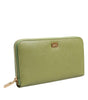 Dolce & Gabbana Green Leather Logo Plaque Zip Around Continenta Wallet
