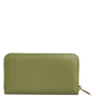 Dolce & Gabbana Green Leather Logo Plaque Zip Around Continenta Wallet