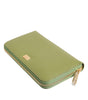 Dolce & Gabbana Green Leather Logo Plaque Zip Around Continenta Wallet