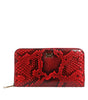 Dolce & Gabbana Red Exotic Leather Zip Around Continental Clutch Wallet