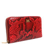 Dolce & Gabbana Red Exotic Leather Zip Around Continental Clutch Wallet