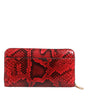 Dolce & Gabbana Red Exotic Leather Zip Around Continental Clutch Wallet