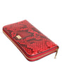 Dolce & Gabbana Red Exotic Leather Zip Around Continental Clutch Wallet