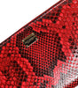 Dolce & Gabbana Red Exotic Leather Zip Around Continental Clutch Wallet