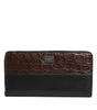 Dolce & Gabbana Black Brown Exotic Leather Men Continental Clutch Wallet