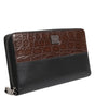 Dolce & Gabbana Black Brown Exotic Leather Men Continental Clutch Wallet