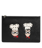 Dolce & Gabbana Black Leather #DGFAMILY Embellished Men Clutch Pouch Bag