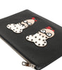 Dolce & Gabbana Black Leather #DGFAMILY Embellished Men Clutch Pouch Bag