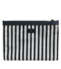 Dolce & Gabbana Black White Striped Logo Plaque Clutch Pouch Bag