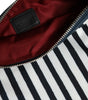 Dolce & Gabbana Black White Striped Logo Plaque Clutch Pouch Bag