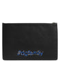 Dolce & Gabbana Black Leather #DGFAMILY Embellished Men Clutch Pouch Bag