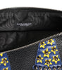 Dolce & Gabbana Black Leather #DGFAMILY Embellished Men Clutch Pouch Bag