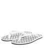Dolce & Gabbana Black White Logo Beachwear Flats Slipper Shoes