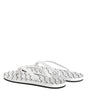 Dolce & Gabbana Black White Logo Beachwear Flats Slipper Shoes