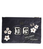 Dolce & Gabbana Blue DG Logo Patch Embellished Pouch Clutch Men Borse Bag