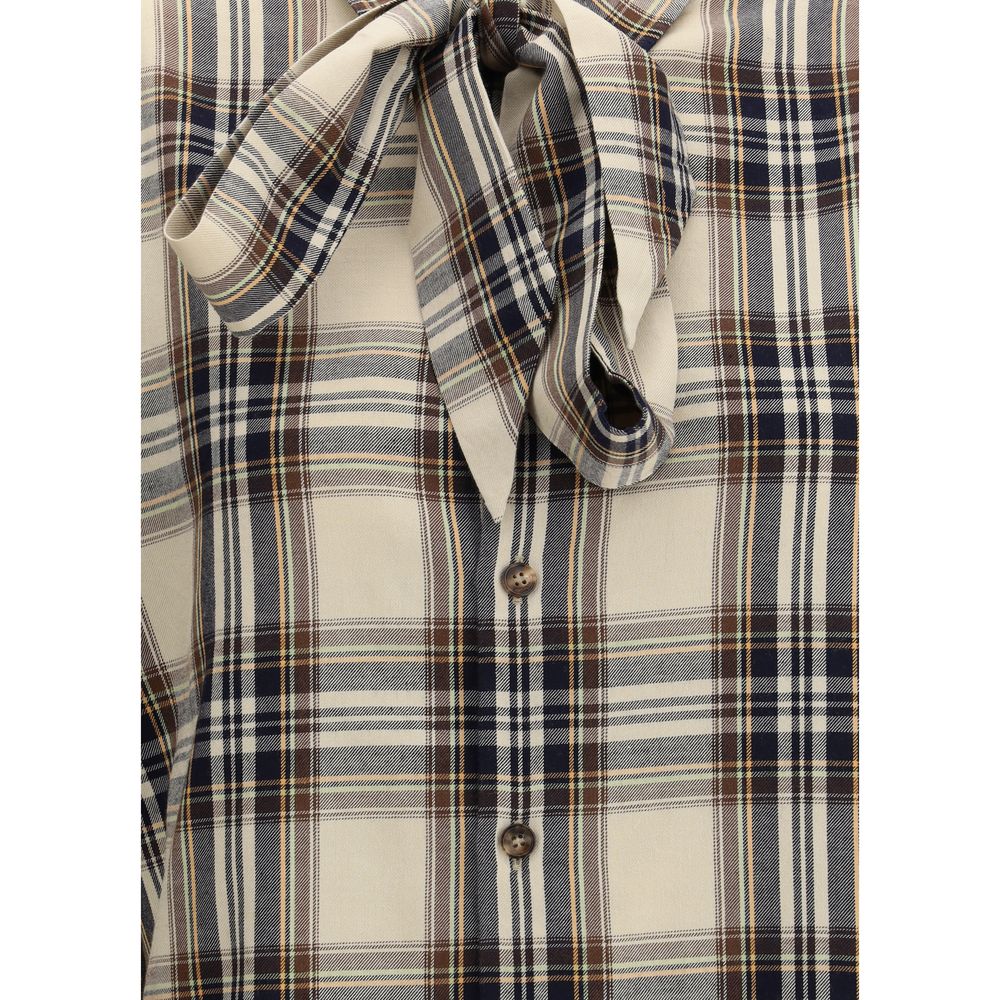 Saint Laurent Tartan lavallière Shirt