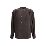 Giorgio Armani Camisa de seda de doble botonadura