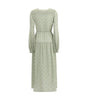 Kristina Ti Silk long Dress with foliage print