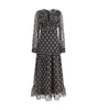 Kristina Ti Silk long Dress with rouches
