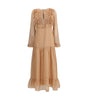 Kristina Ti Silk long Dress with rouches