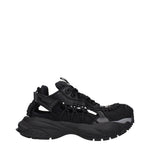 Versace Black Leather Athletic Sneakers