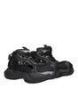 Versace Black Leather Athletic Sneakers