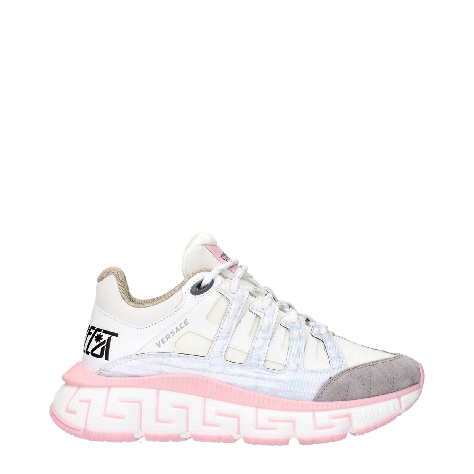 Versace Beige Fabric Athletic Sneakers