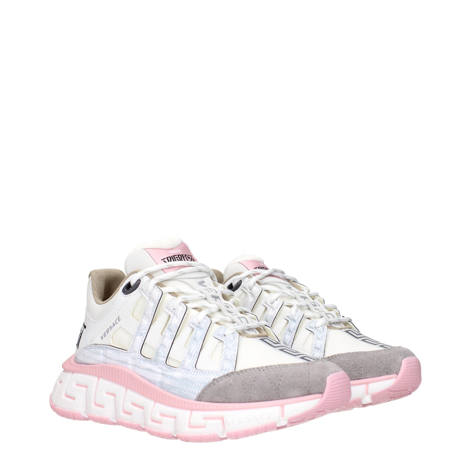 Versace Beige Fabric Athletic Sneakers