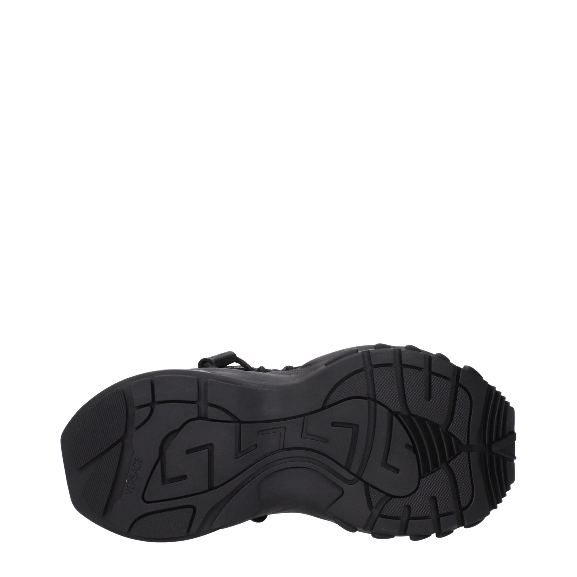 Versace Black Leather Athletic Sneakers