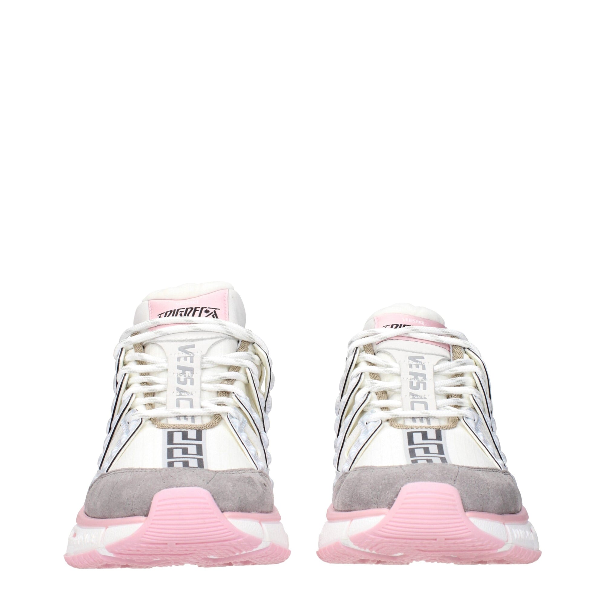 Versace Beige Fabric Athletic Sneakers