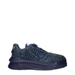 Versace Blue Fabric Chunky Sneakers
