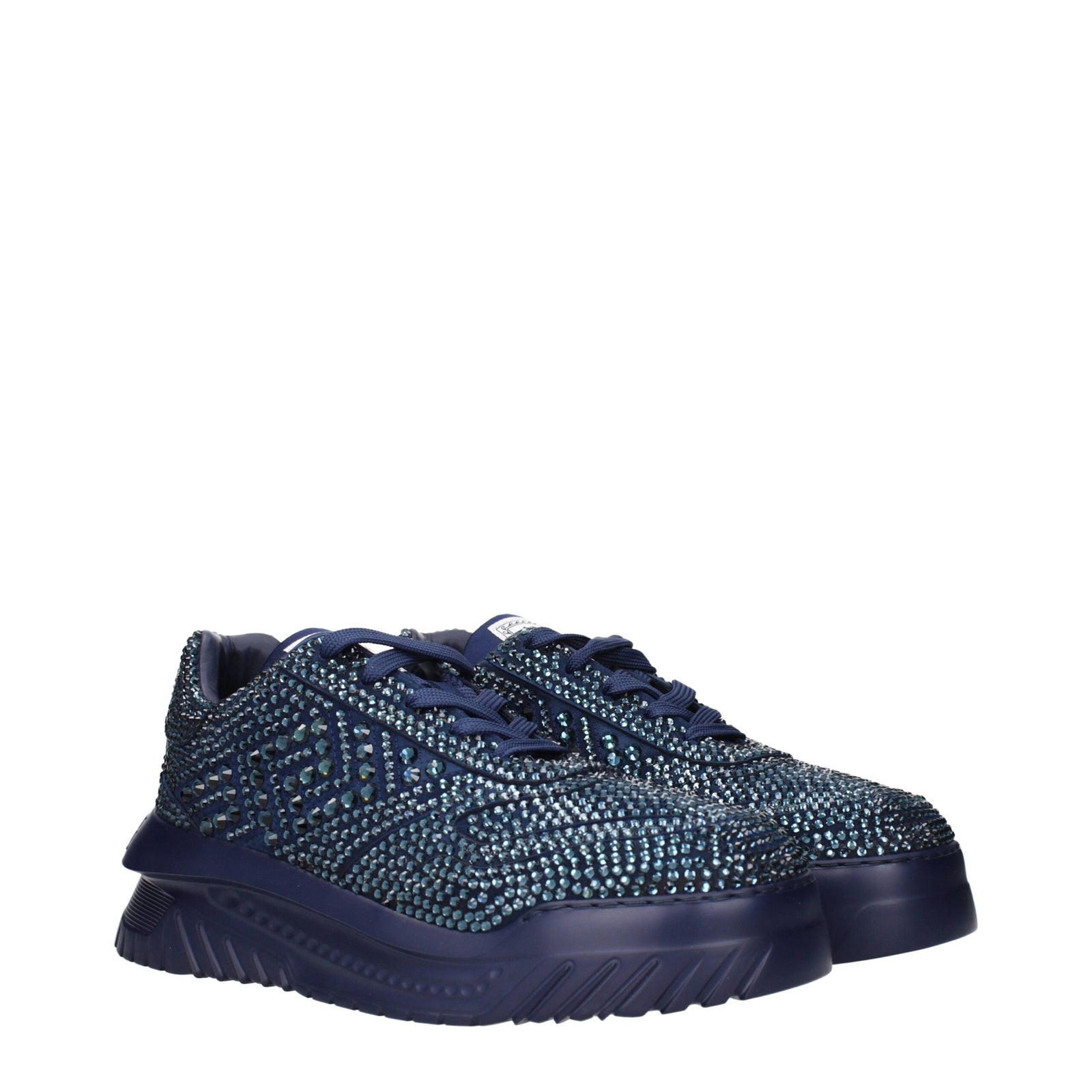 Versace Blue Fabric Chunky Sneakers