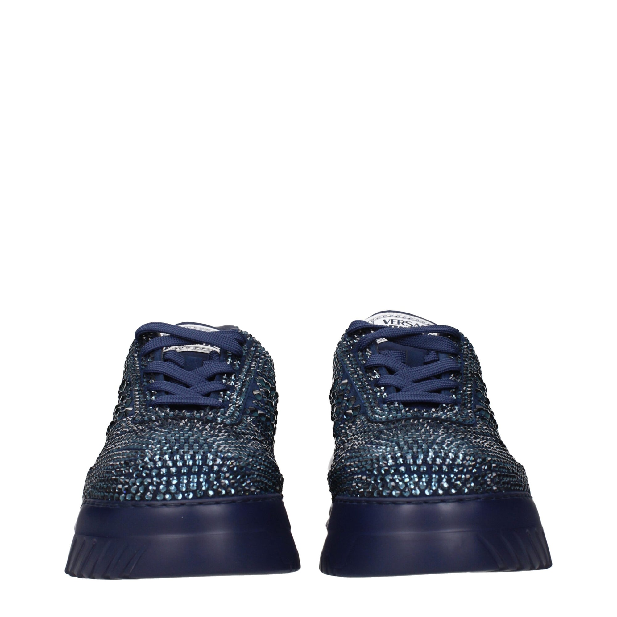 Versace Blue Fabric Chunky Sneakers