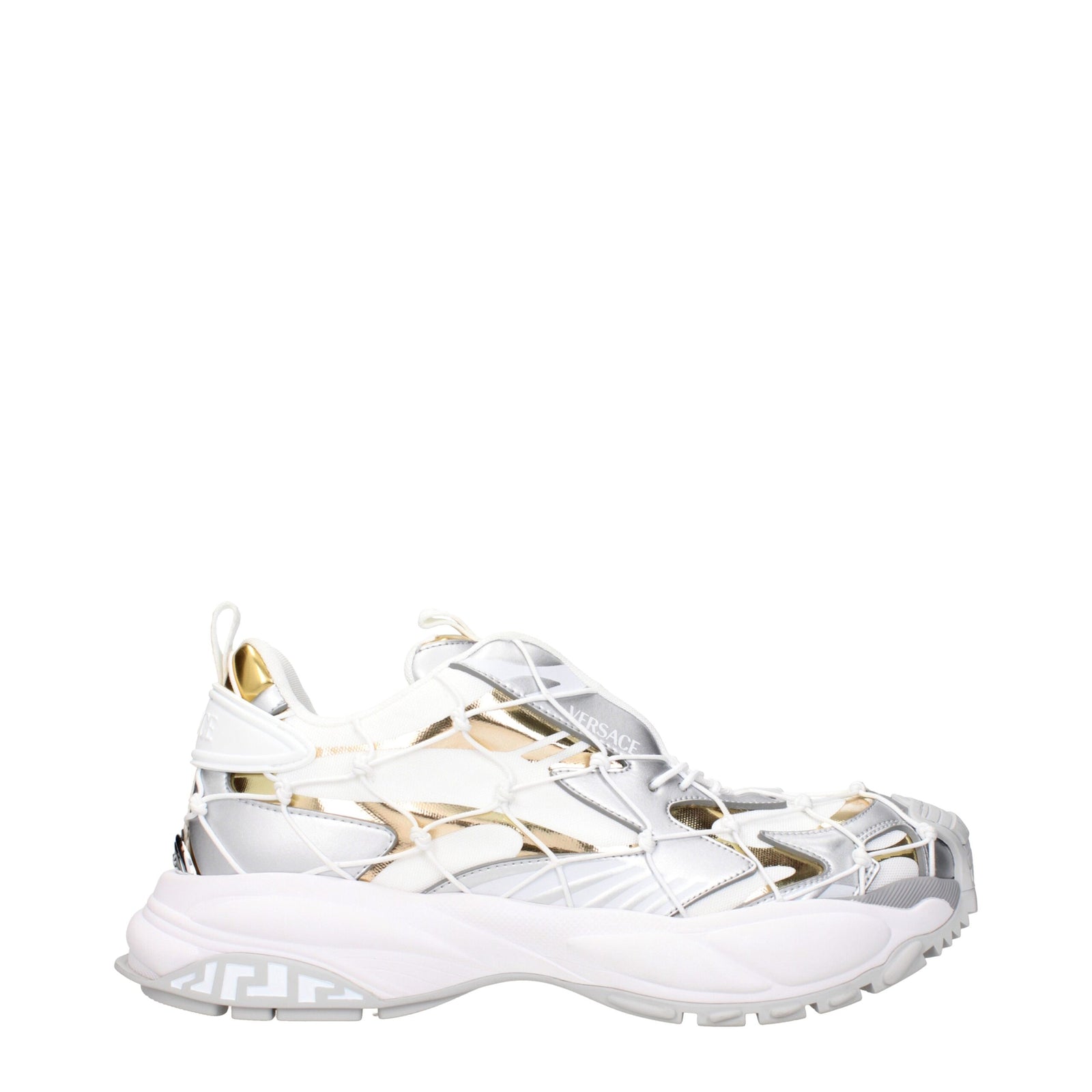 Versace White Fabric Athletic Sneakers