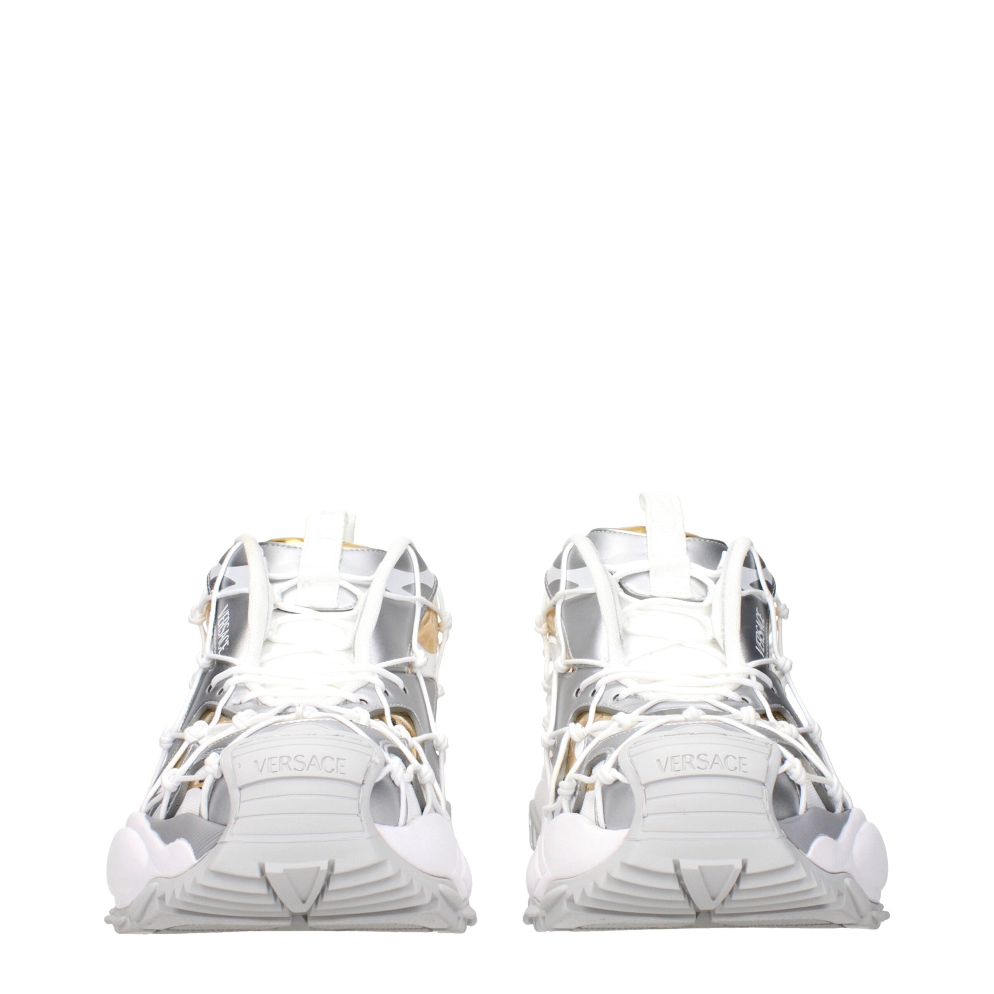 Versace White Fabric Athletic Sneakers