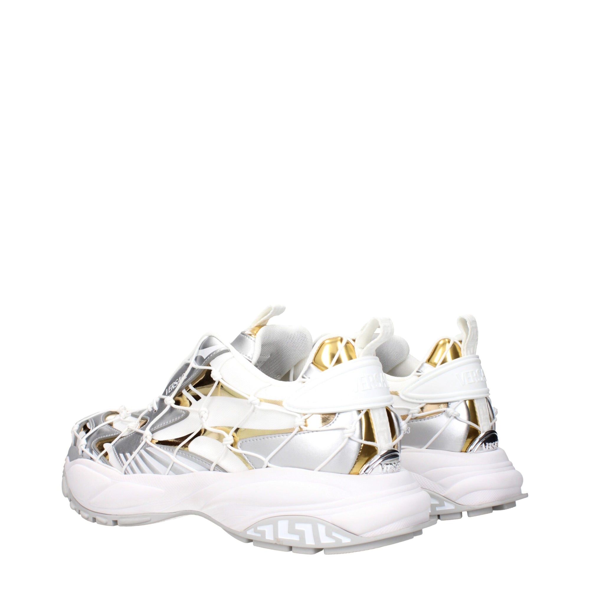 Versace White Fabric Athletic Sneakers