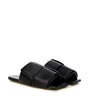 Bottega Veneta Elegant Black Leather Sandals