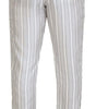 Dolce & Gabbana White Stripes Silk Lounge Trouser Pants